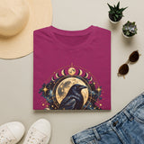 Mystical Raven and Crescent Moon T-Shirt | Celestial Gothic Artwork