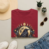 Mystical Raven and Crescent Moon T-Shirt | Celestial Gothic Artwork